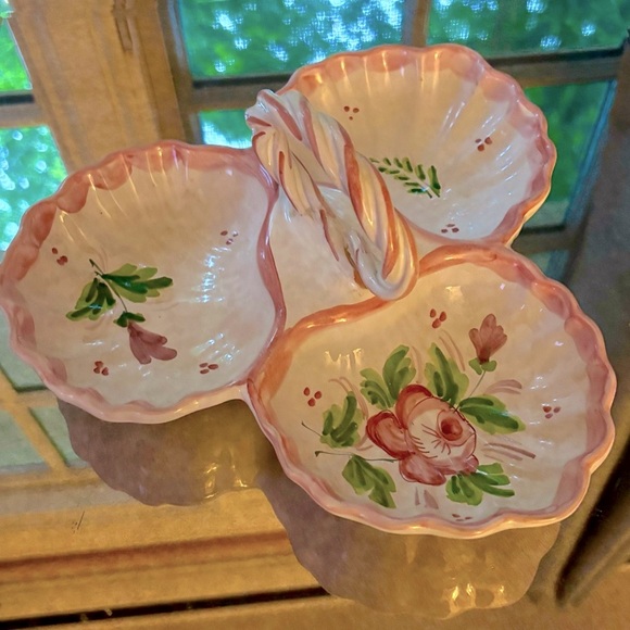 VINTAGE Italian Pottery Ceramic Decorative Serving Dish or Jewelry Tray - Picture 3 of 14